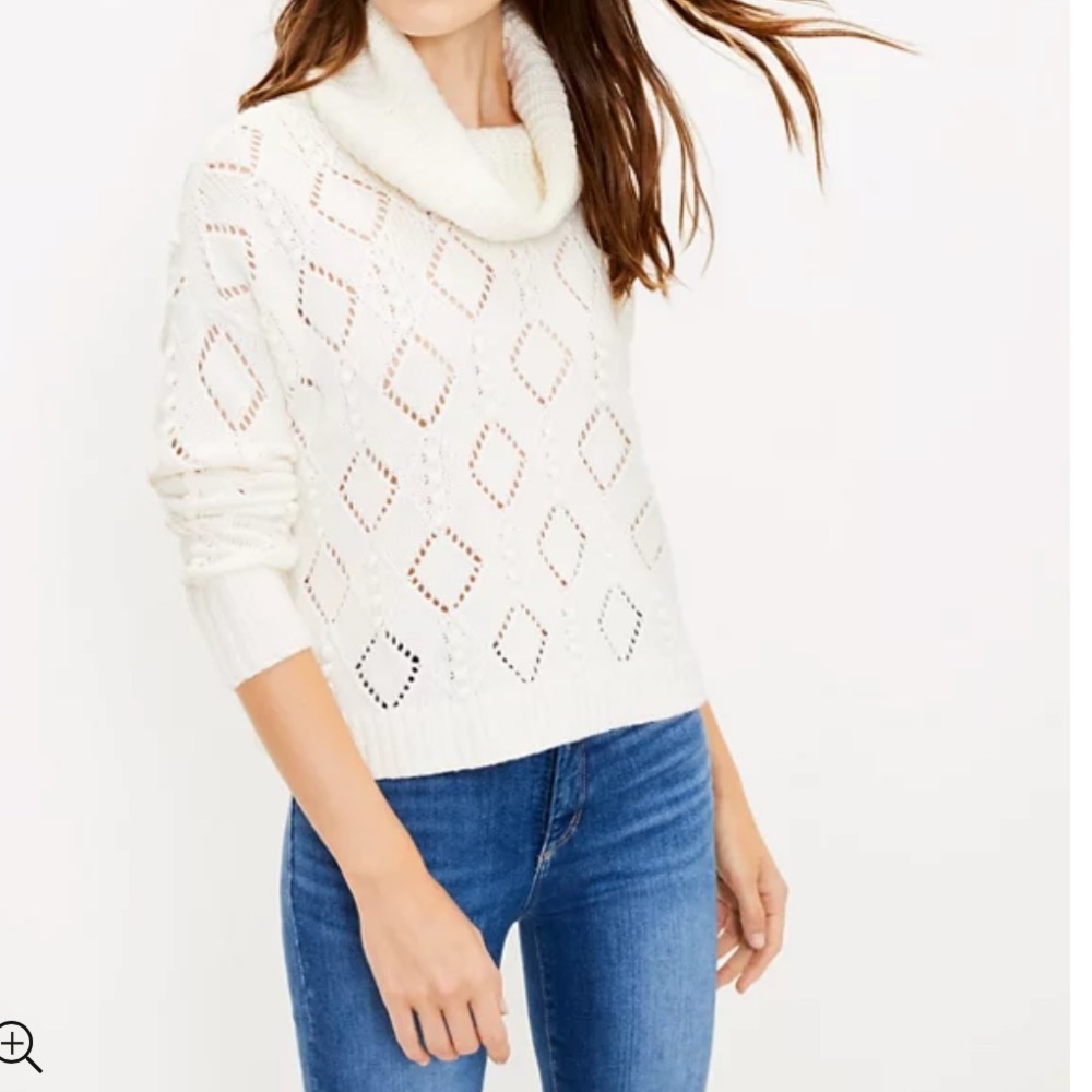 LOFT Bobble Turtleneck Sweater Size M